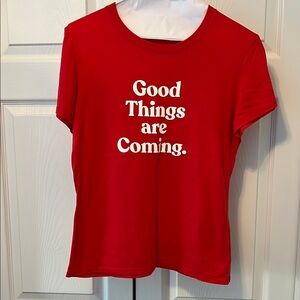 Red Women’s T-Shirt with Positive Message